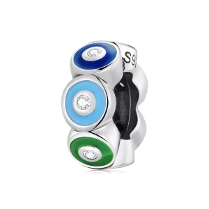 (afbeelding voor) Pandora Style Kleurrijke Demon Eye Spacer Bedel - SCC2129