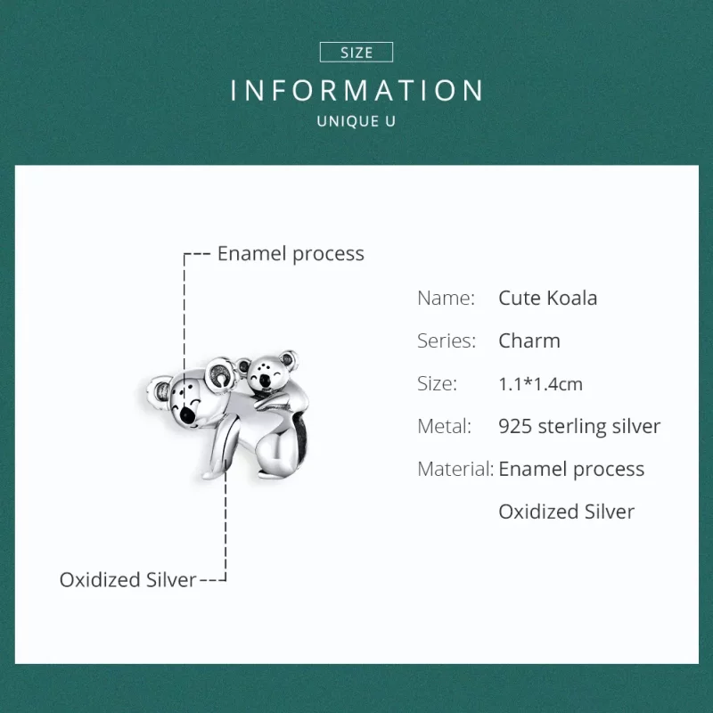 (afbeelding voor) Pandora Style Koala met kind Bedel - BSC260 - Bekijken 6