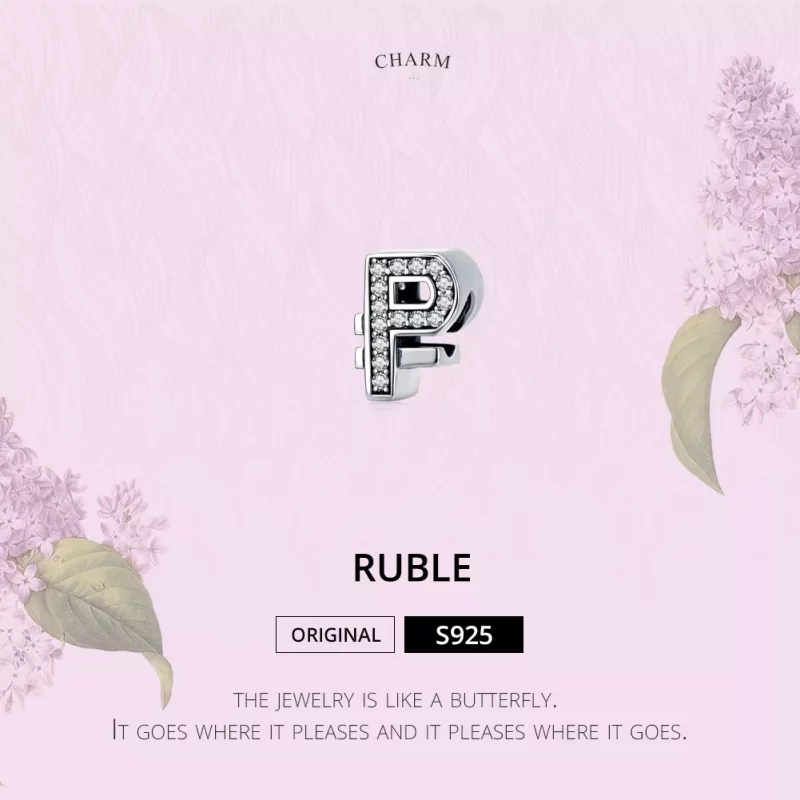 (afbeelding voor) Pandora Style Kristallen vlindValuta Roebel Bedel - SCC1271 - Bekijken 2