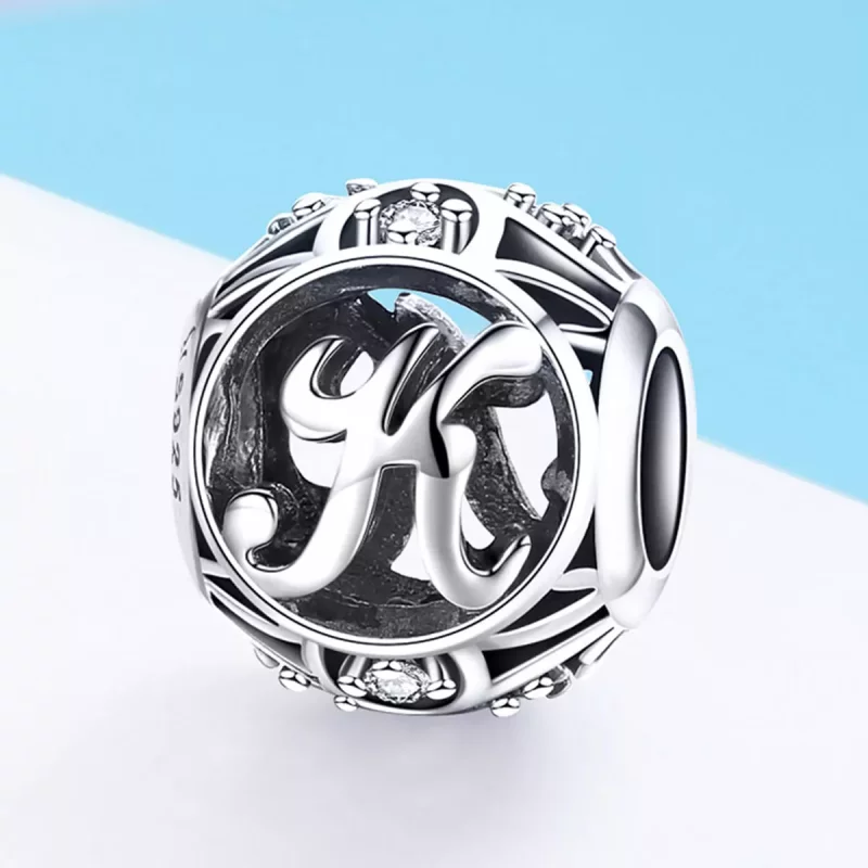 (afbeelding voor) Pandora Style Letter-K Bedel - SCC738-K - Bekijken 2
