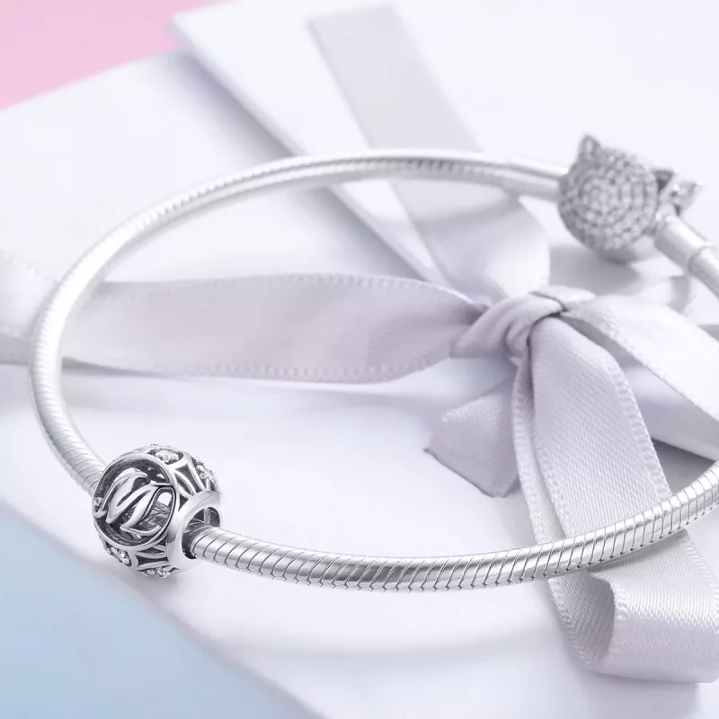 (afbeelding voor) Pandora Style Letter-M Bedel - SCC738-M - Bekijken 4