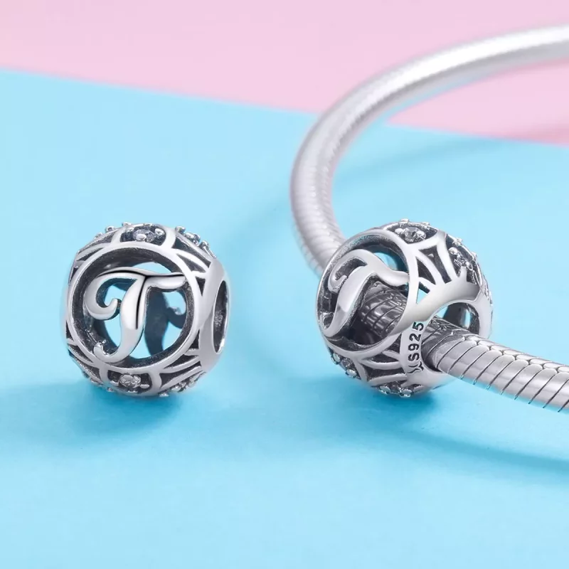 (afbeelding voor) Pandora Style Letter-T Bedel - SCC738-T - Bekijken 3