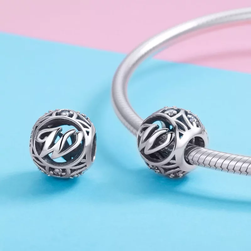 (afbeelding voor) Pandora Style Letter-W Bedel - SCC738-W - Bekijken 3
