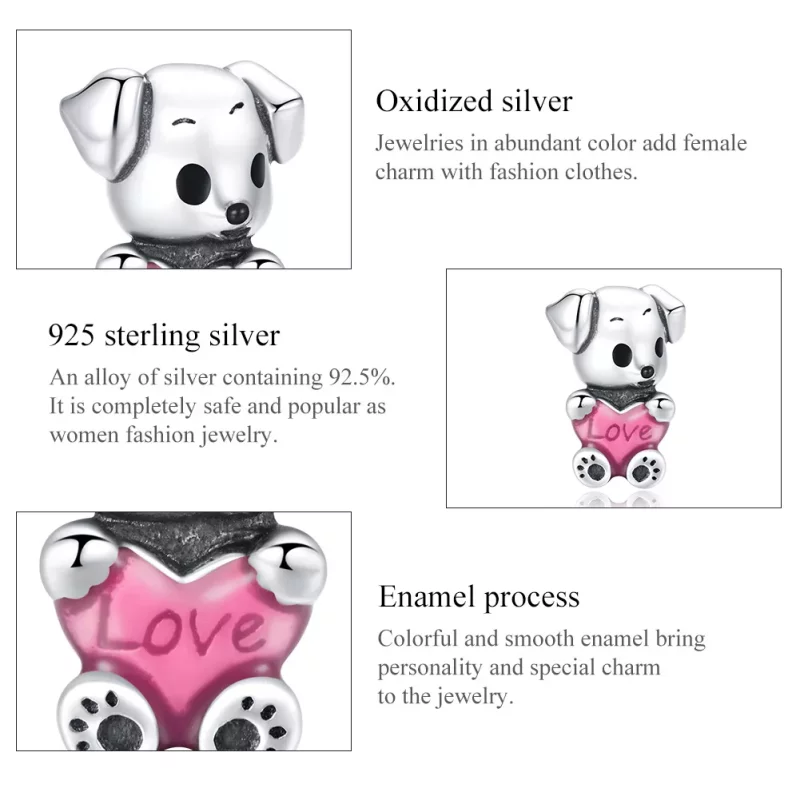 (afbeelding voor) Pandora Style Leuk Puppy Bedel - SCC1677 - Bekijken 7