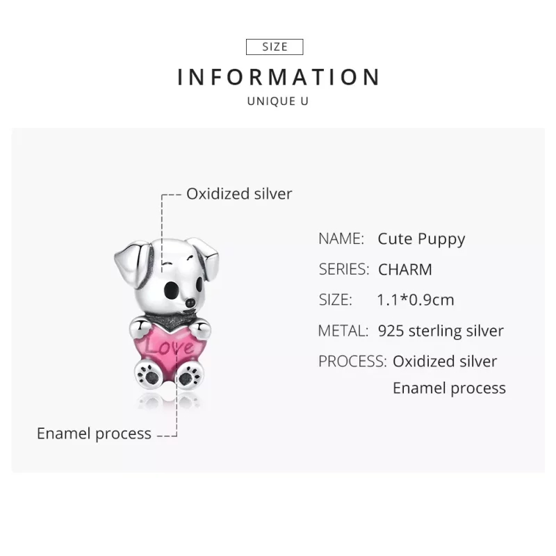 (afbeelding voor) Pandora Style Leuk Puppy Bedel - SCC1677 - Bekijken 8