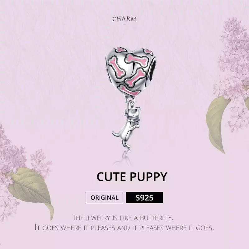 (afbeelding voor) Pandora Style Leuk Puppy Hangende Bedel - SCC1199 - Bekijken 2