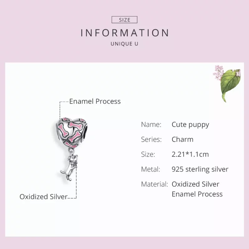 (afbeelding voor) Pandora Style Leuk Puppy Hangende Bedel - SCC1199 - Bekijken 3