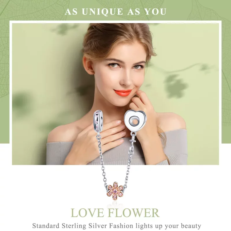 (afbeelding voor) Pandora Style Liefde Bloem Veiligheidsketting - SCC1113 - Bekijken 2