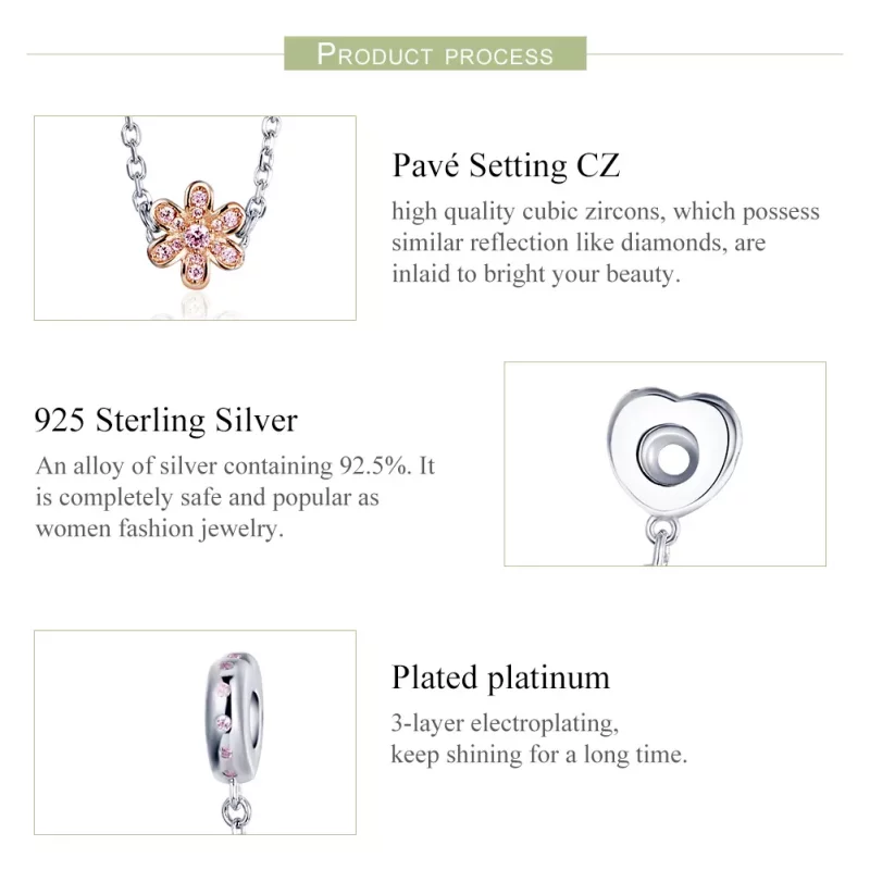 (afbeelding voor) Pandora Style Liefde Bloem Veiligheidsketting - SCC1113 - Bekijken 4