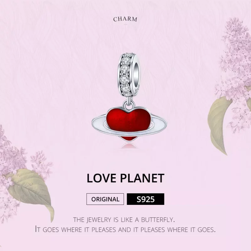 (afbeelding voor) Pandora Style Liefde Planeet Hangende Bedel - SCC1165 - Bekijken 2