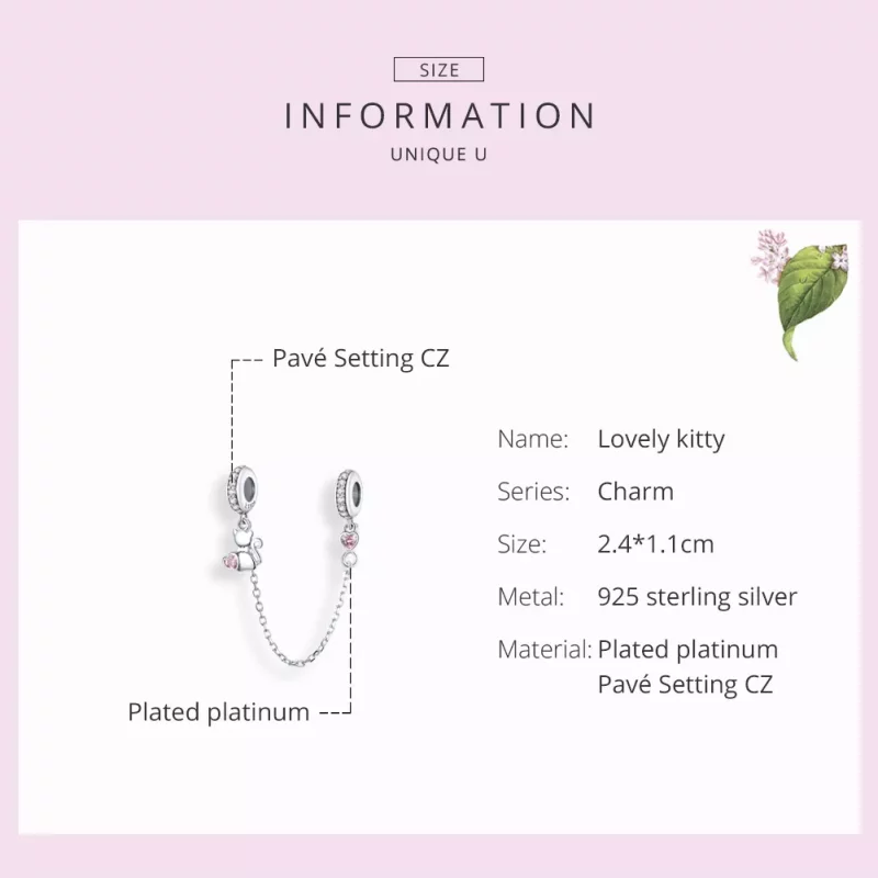 (afbeelding voor) Pandora Style Lieve kat Veiligheidsketting - SCC1233 - Bekijken 3