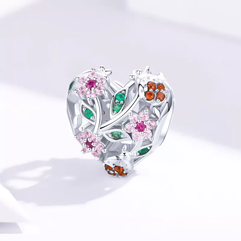 (afbeelding voor) Pandora Style Lieveheersbeestje & Bloemen Bedel - BSC117 - Bekijken 2