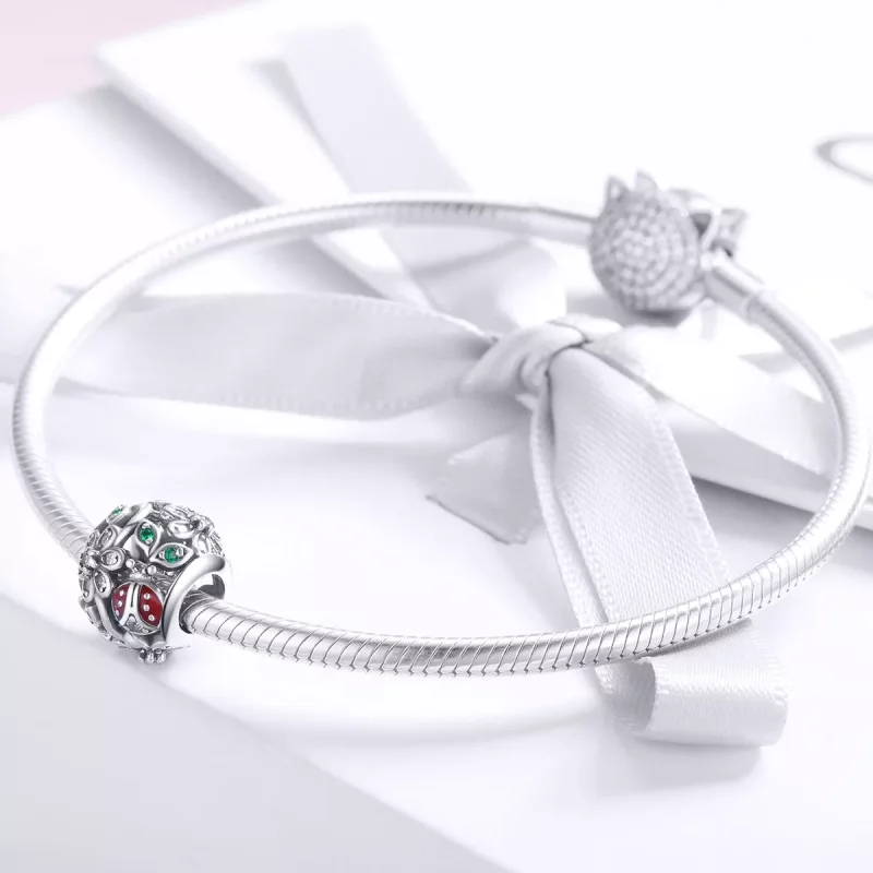 (afbeelding voor) Pandora Style Lieveheersbeestjes en bloemen Bedel - SCC926 - Bekijken 3