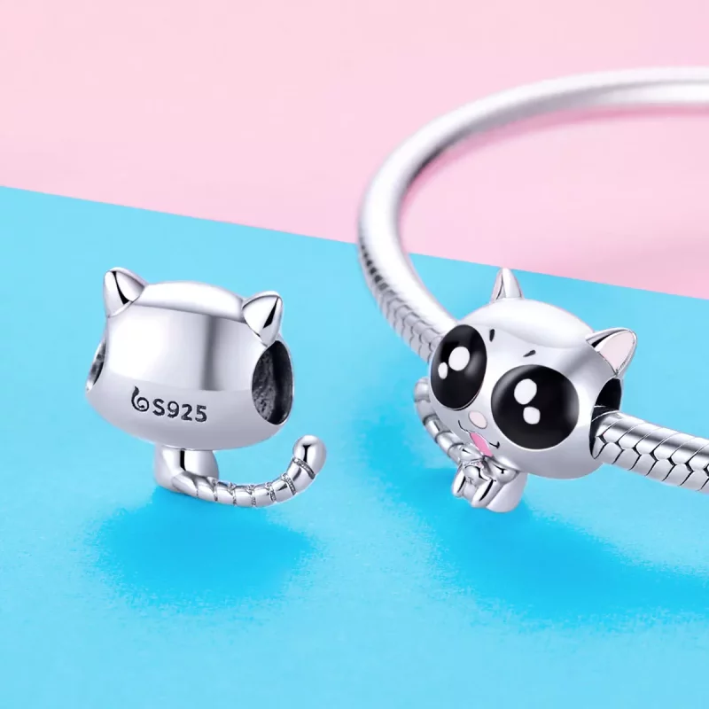 (afbeelding voor) Pandora Style Lucky Kitty Kat Bedel - BSC055 - Bekijken 3
