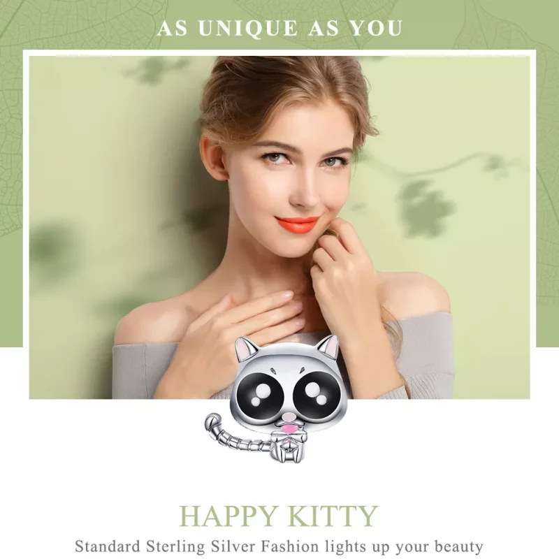 (afbeelding voor) Pandora Style Lucky Kitty Kat Bedel - BSC055 - Bekijken 6