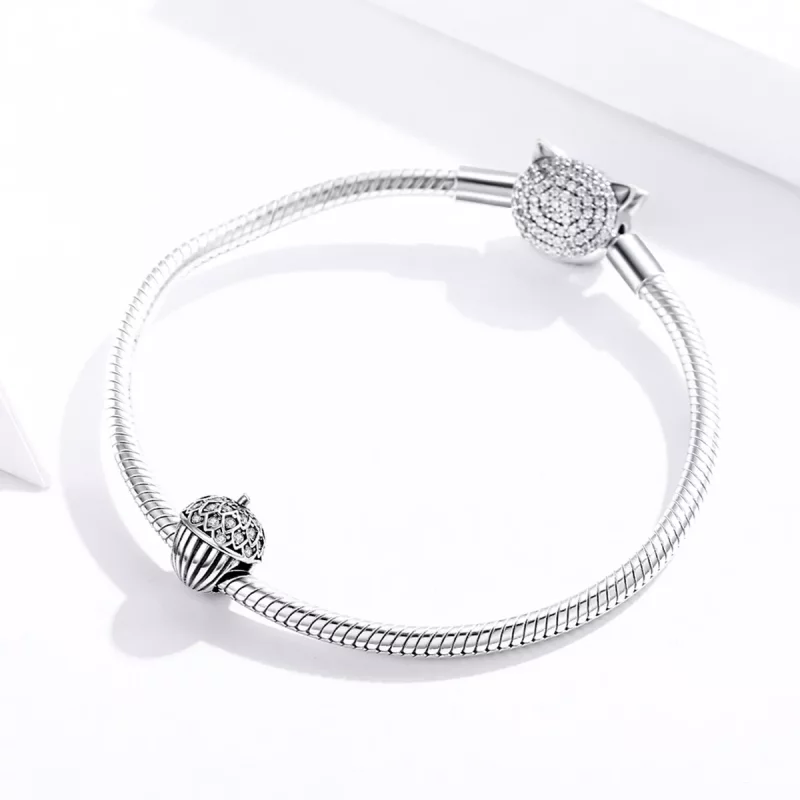(afbeelding voor) Pandora Style Lucky Pine Cone Bedel - BSC337 - Bekijken 3