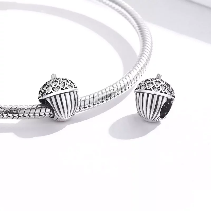 (afbeelding voor) Pandora Style Lucky Pine Cone Bedel - BSC337 - Bekijken 4