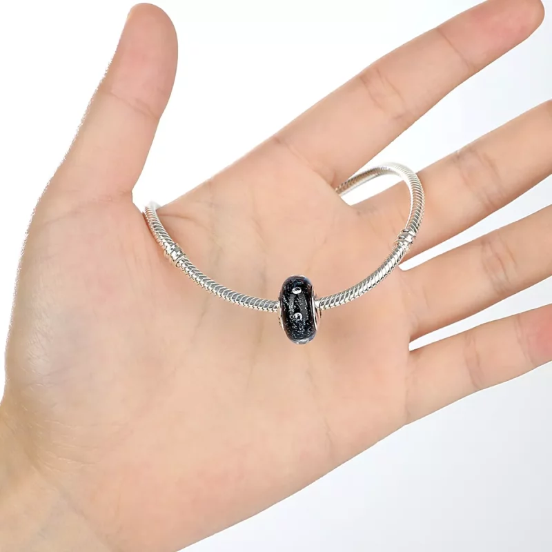 (afbeelding voor) Pandora Style Midnight Bubbling met Murano-glas met schroefdraad Bedel - SCZ028 - Bekijken 5