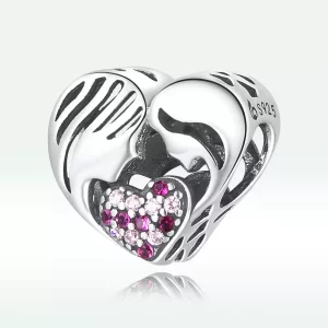 Pandora Style Moeder en dochter houden van Silhouet Bedel - BSC575 (afbeelding voor) Pandora Style Moeder en dochter houden van Silhouet Bedel - BSC575