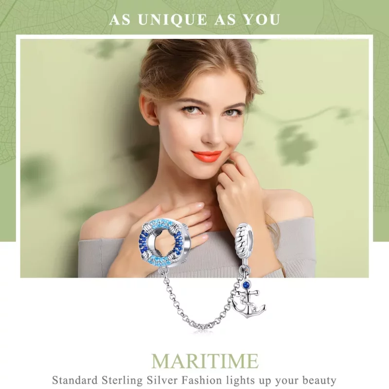 (afbeelding voor) Pandora Style Nautisch tijdperk Veiligheidsketting - SCC1149 - Bekijken 2