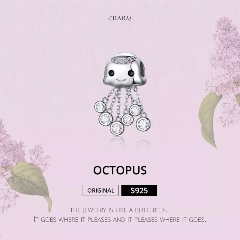 (afbeelding voor) Pandora Style Octopus Bedel - BSC081 - Bekijken 5