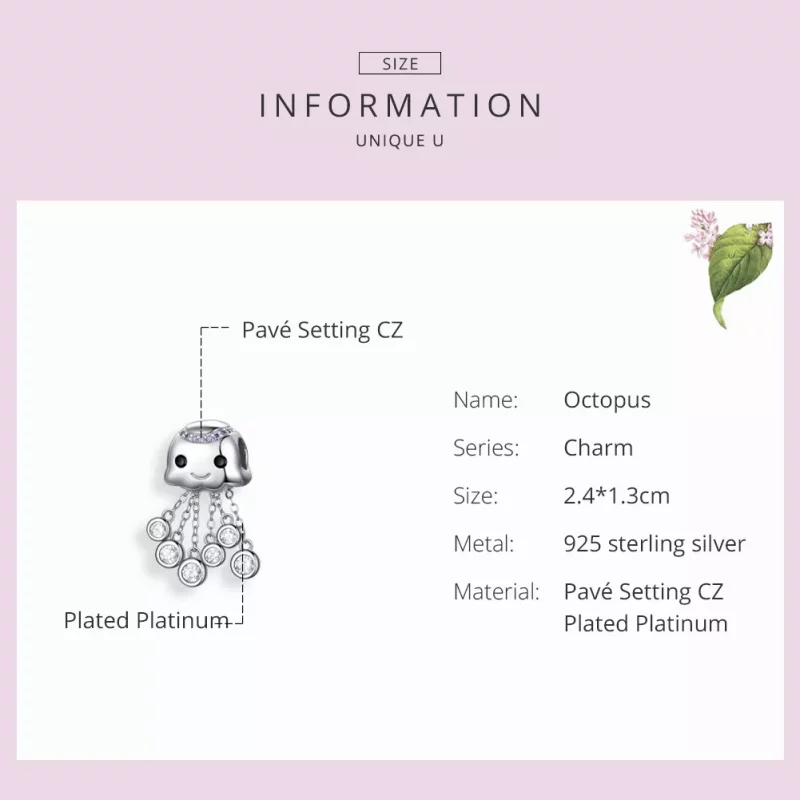 (afbeelding voor) Pandora Style Octopus Bedel - BSC081 - Bekijken 6