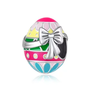 (afbeelding voor) Pandora Style Paasei met Strik Bedel - SCC2119