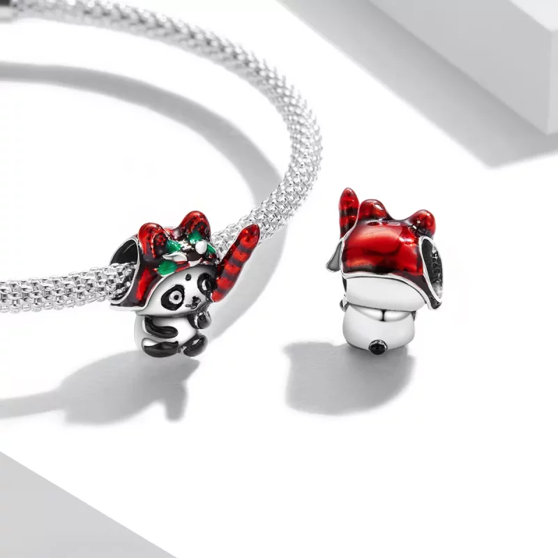 (afbeelding voor) Pandora Style Panda met Tijgerhoed Bedel - SCC2105 - Bekijken 4