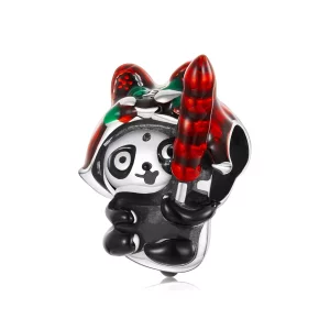 (afbeelding voor) Pandora Style Panda met Tijgerhoed Bedel - SCC2105