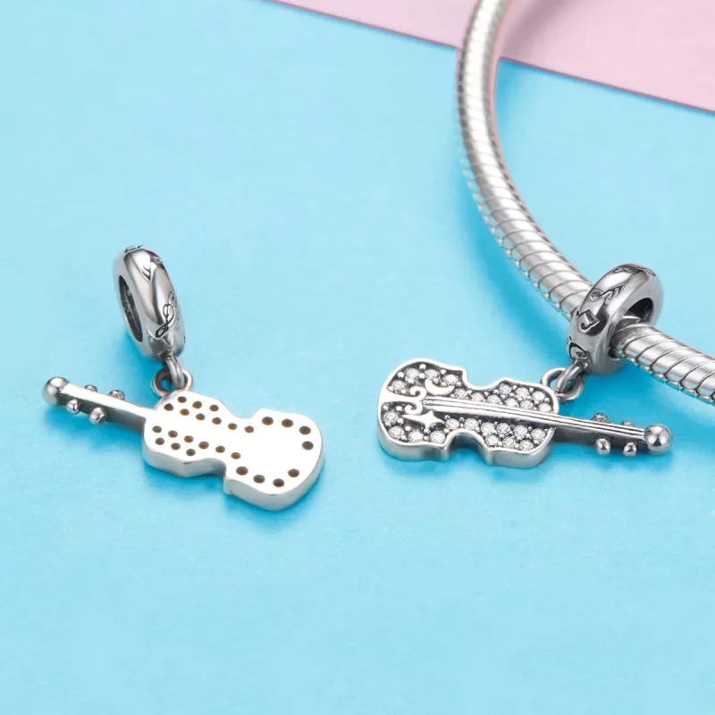 (afbeelding voor) Pandora Style Pavé Viool Hangende Bedel - SCC1078 - Bekijken 3