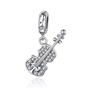 Pandora Style Pavé Viool Hangende Bedel - SCC1078 (afbeelding voor) Pandora Style Pavé Viool Hangende Bedel - SCC1078