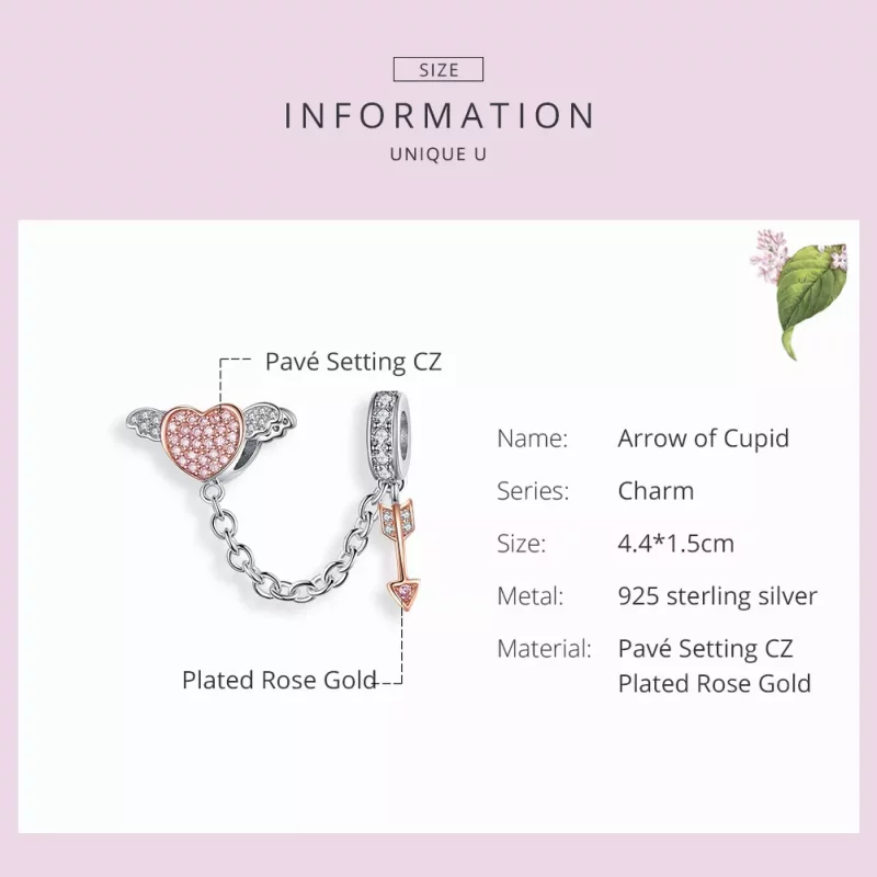 (afbeelding voor) Pandora Style Pijl van Cupido Veiligheidsketting - SCC1208 - Bekijken 3