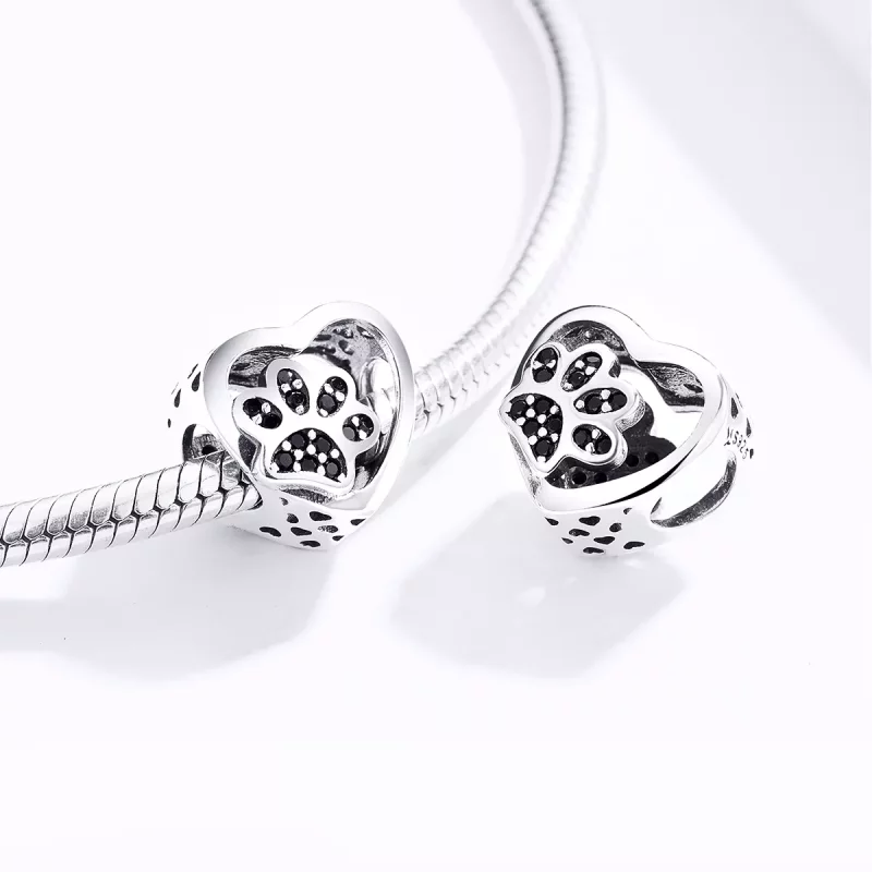 (afbeelding voor) Pandora Style Pootafdruk van huisdieren Bedel - SCC1191-BK - Bekijken 3