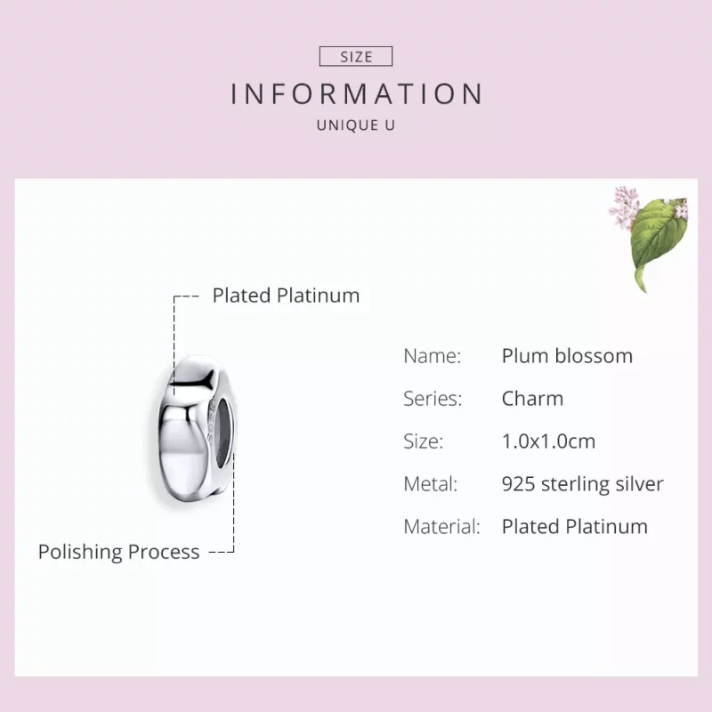 (afbeelding voor) Pandora Style Pruimenbloesem Spacer Bedel - SCC1168 - Bekijken 3