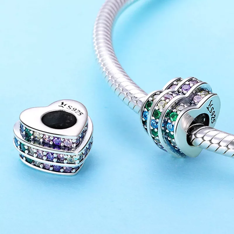(afbeelding voor) Pandora Style Regenboog Hart Bedel - SCC725 - Bekijken 2