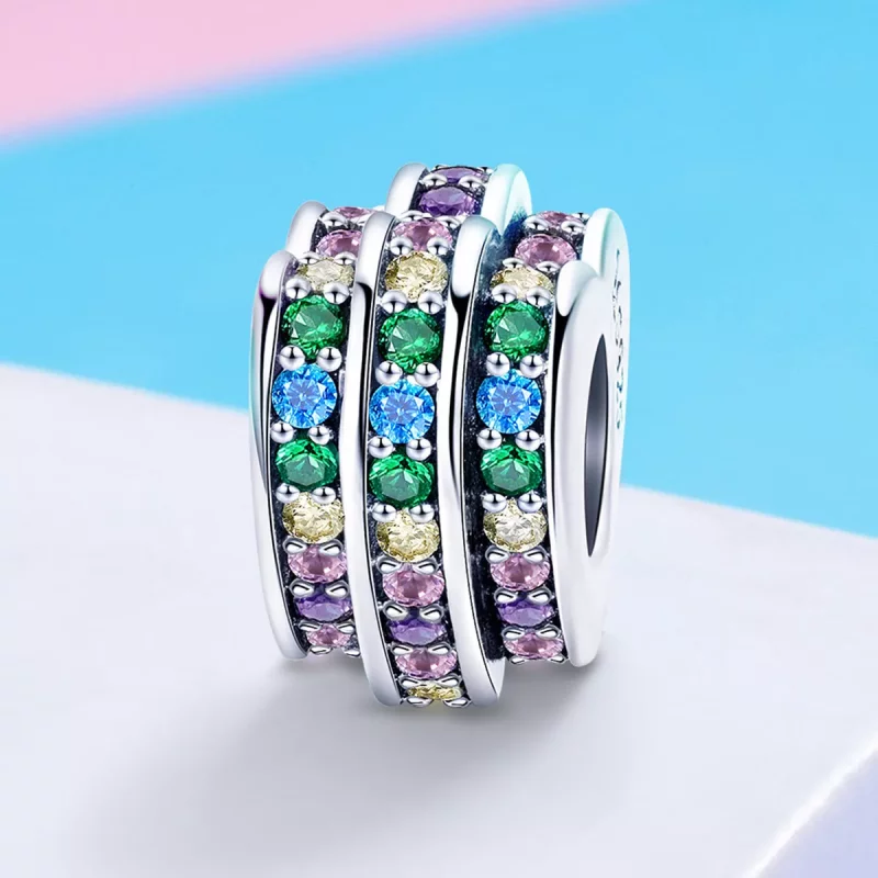 (afbeelding voor) Pandora Style Regenboog Hart Bedel - SCC725 - Bekijken 4