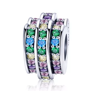(afbeelding voor) Pandora Style Regenboog Hart Bedel - SCC725