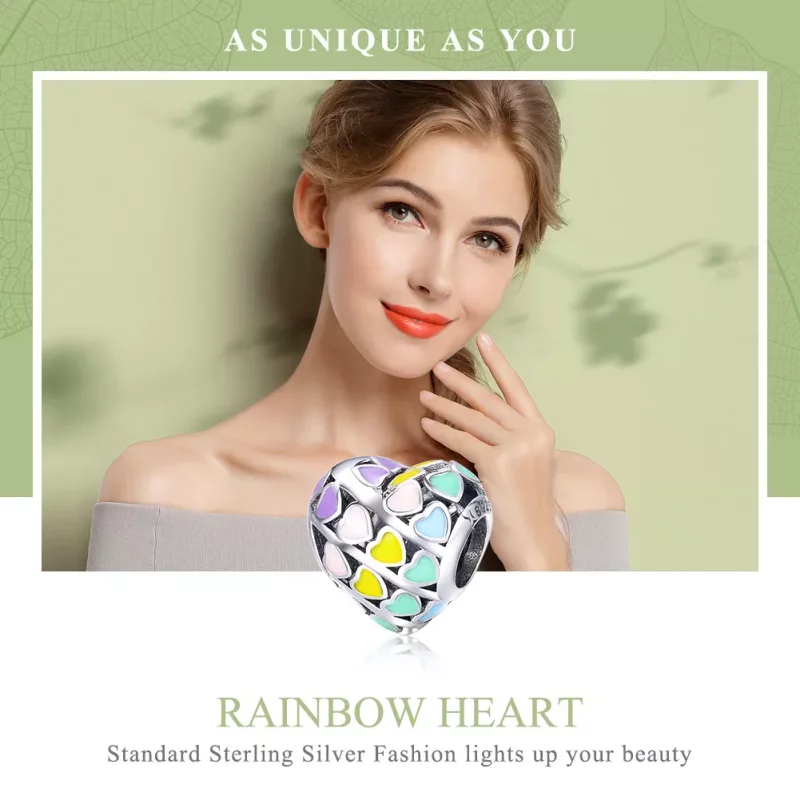 (afbeelding voor) Pandora Style Regenboog Hart Bedel - SCC902 - Bekijken 6