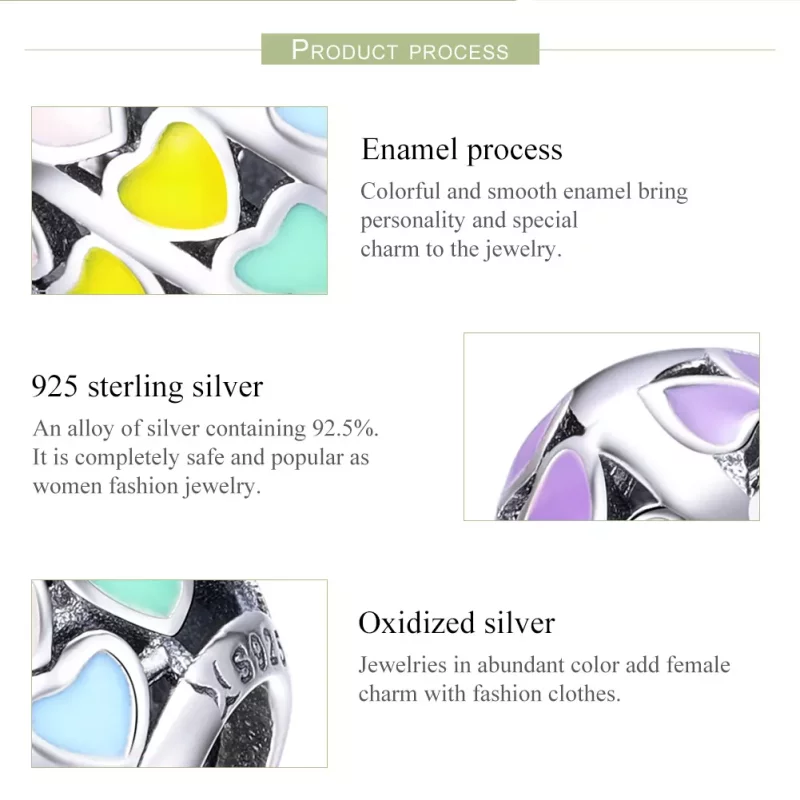 (afbeelding voor) Pandora Style Regenboog Hart Bedel - SCC902 - Bekijken 7