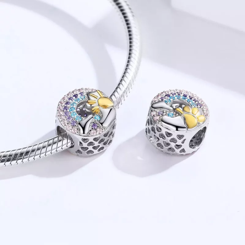 (afbeelding voor) Pandora Style Regenboog & Zon Bedel - SCC1255 - Bekijken 4