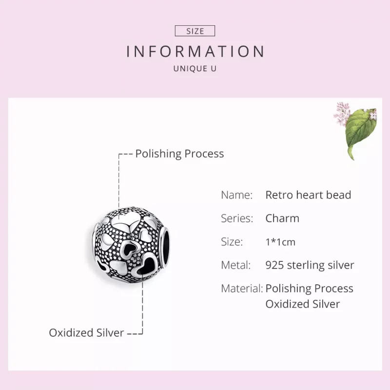 (afbeelding voor) Pandora Style Retro Hart Bedel - SCC1451 - Bekijken 7