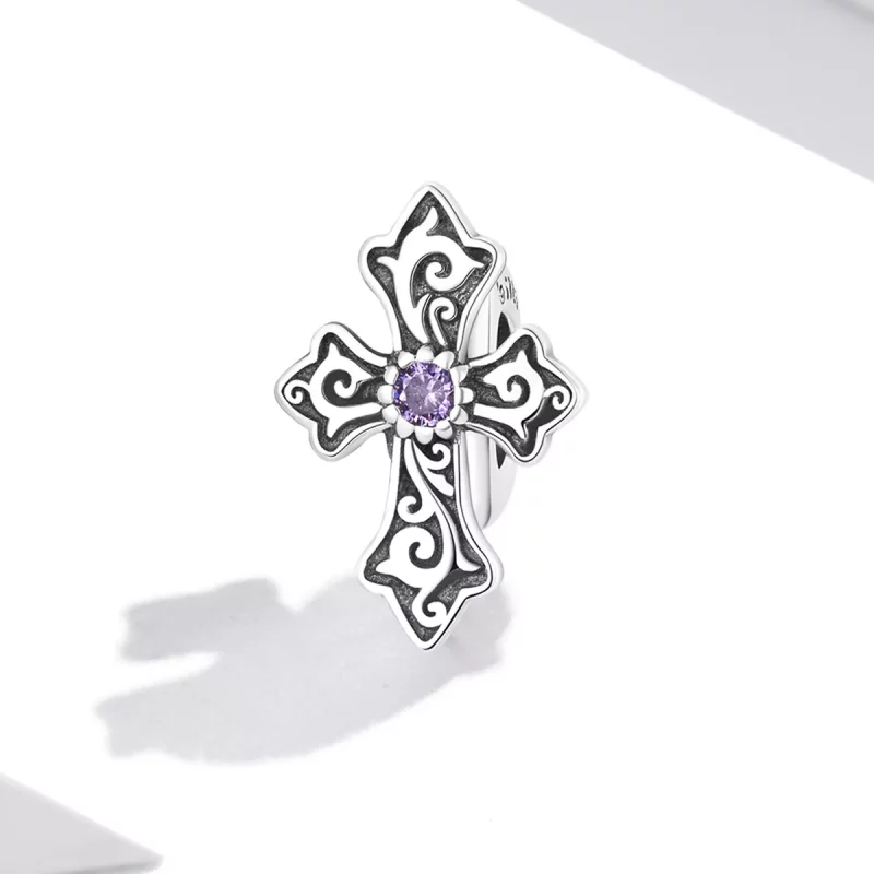 (afbeelding voor) Pandora Style Retro Patroon Kruis Bedel - BSC583 - Bekijken 2