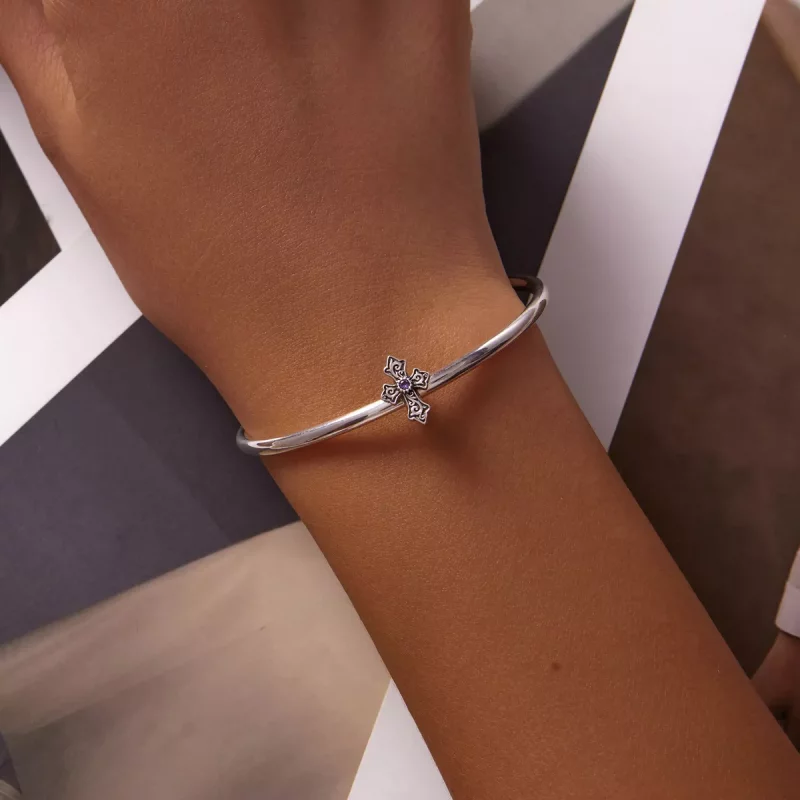 (afbeelding voor) Pandora Style Retro Patroon Kruis Bedel - BSC583 - Bekijken 5