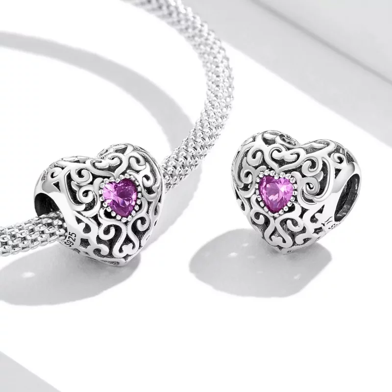 (afbeelding voor) Pandora Style Retro Patroon Liefde Bedel - SCC2136 - Bekijken 4