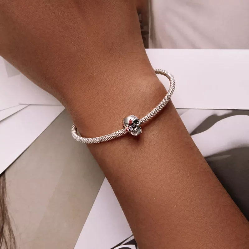 (afbeelding voor) Pandora Style Retro Schedel Bedel - SCC2232 - Bekijken 6