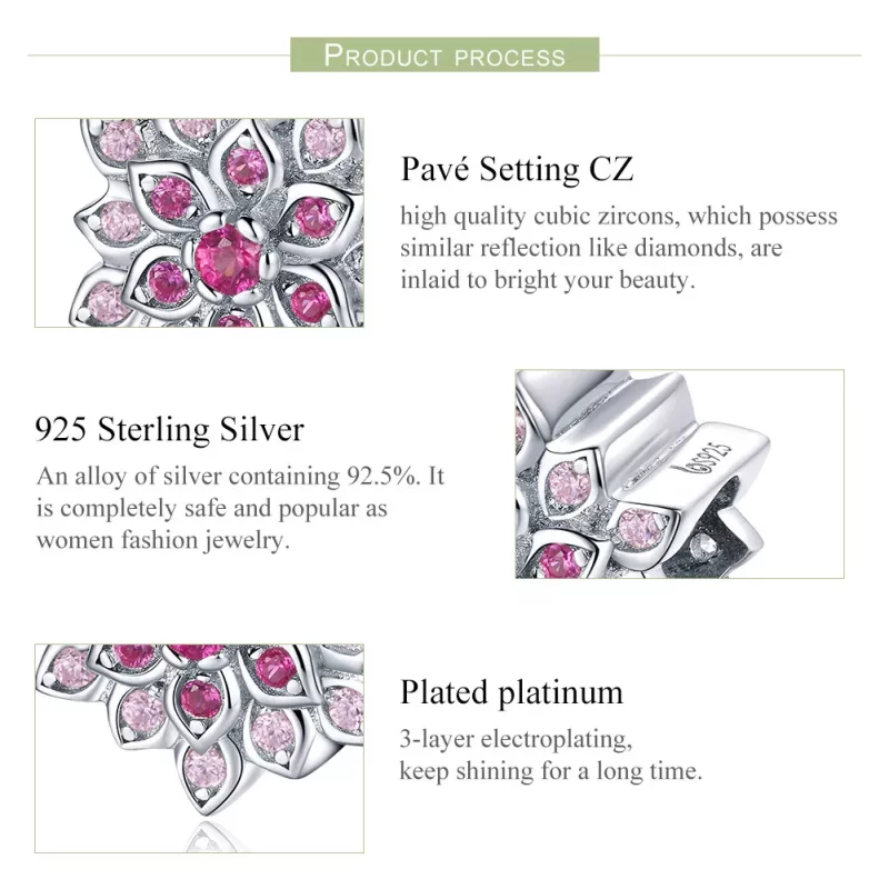 (afbeelding voor) Pandora Style Rode Lotus Bedel - BSC038 - Bekijken 7