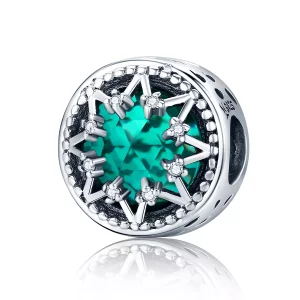 (afbeelding voor) Pandora Style Romantische smaragdgroene sneeuwvlokken Bedel - SCC308