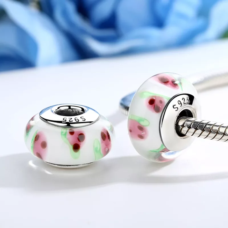 (afbeelding voor) Pandora Style Rood Fruit Murano Glas Bedel - SCZ016 - Bekijken 3