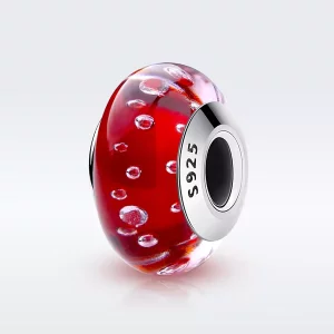 Pandora Style Rood Murano Glas Bedel - SCZ027 (afbeelding voor) Pandora Style Rood Murano Glas Bedel - SCZ027