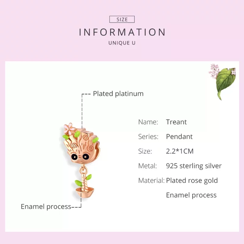 (afbeelding voor) Pandora Style Rose Baby Groot Bedel - BSC130 - Bekijken 6